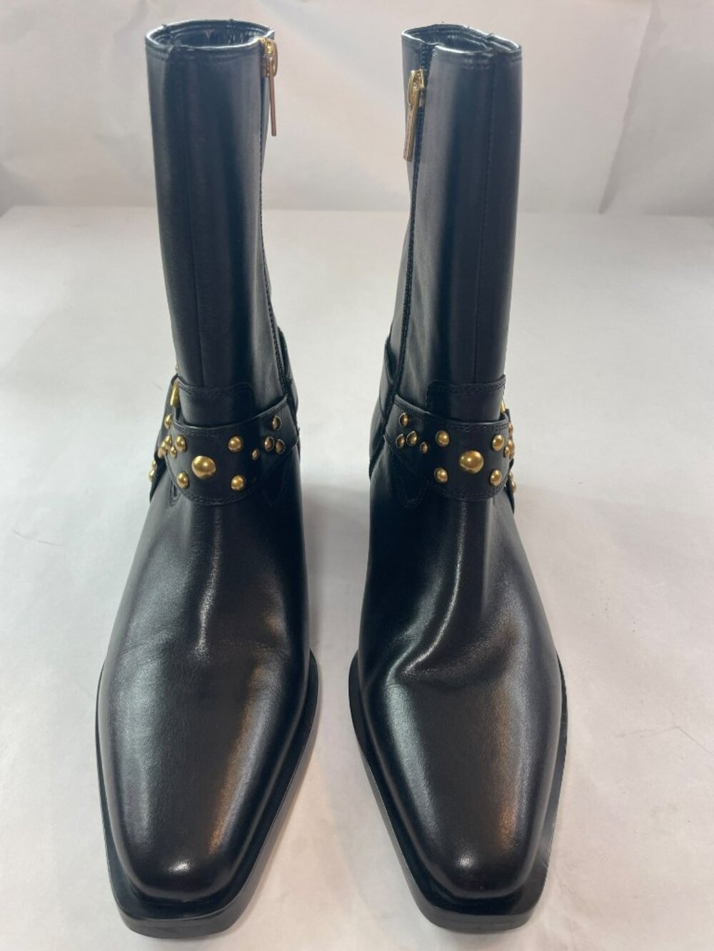 Vince Camuto Roista Black Leather Studded Mid-Calf Boots Women's Sz 9M $198 NWT - Picture 3 of 12